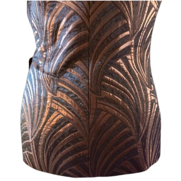 Albert Nipon Evening Blazer Jacket Black Bronze Metallic Rhinestone Buttons SZ 8 - Picture 10 of 14